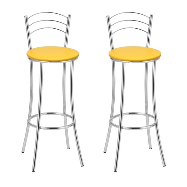Kit 2 Banquetas Bc26-a A105 Cromada/amarela
