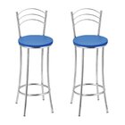 Kit 2 Banquetas Bc26-b A103 Cromada/azul