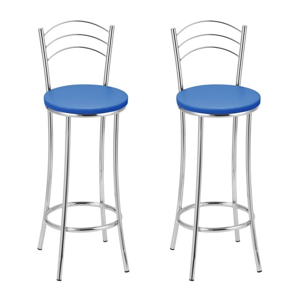 Kit 2 Banquetas Bc26-b A103 Cromada/azul