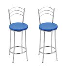 Kit 2 Banquetas Bc26-c A103 Cromada/azul