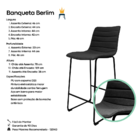 Kit 2 Banquetas Berlim Preta Vintage