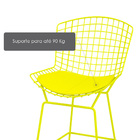 Kit 2 Banquetas Bertóia Amarela Com Assento Revestido Em Cora