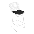Kit 2 Banquetas Bertoia Branca D80 Com Assento Preto