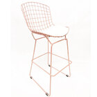 Kit 2 Banquetas Bertóia Cor Rosé Fosco Assento Branco Altura