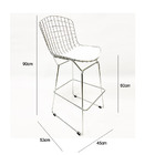 Kit 2 Banquetas Bertóia Cromada Assento Branco Altura 60cm -