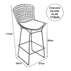 Kit 2 Banquetas Bertoia Cromada D80 Com Assento Sintético Pre