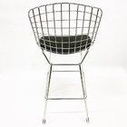 Kit 2 Banquetas Bertóia Maciça Cromada Assento Preto Altura 6