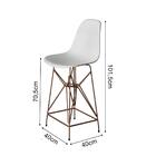 Kit 2 Banquetas Bistrô Alta Eames Eiffel Branca Base Ferro Co