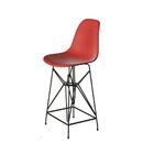 Kit 2 Banquetas Bistrô Alta Eames Eiffel Vermelha Base Ferro
