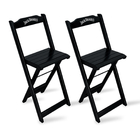 Kit 2 Banquetas Bistrô De Madeira Dobravel Jack Daniel's Preta