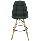 Kit 2 Banquetas Botonê Eiffel Assento Couro Base Fixa Madeira