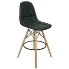 Kit 2 Banquetas Botonê Eiffel Assento Couro Base Fixa Madeira