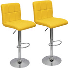 Kit 2 Banquetas Confort Gomos Estofada Couro Giratória C/ Reg