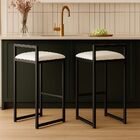 Kit 2 Banquetas Cozinha Balcão Alta Corino Bistro Bar Moderno