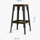 Kit 2 Banquetas Cozinha Industrial Alta Bar Em Madeira 71x40