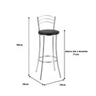 Kit 2 Banquetas Cromadas Bc26-a A101 Cromado/preto