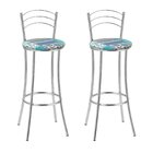 Kit 2 Banquetas Cromadas Bc26-a D410 Cromado/estampado