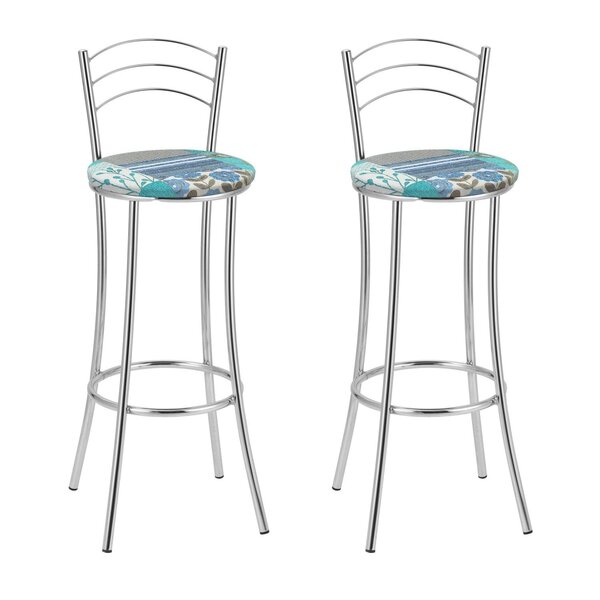 Kit 2 Banquetas Cromadas Bc26-a D410 Cromado/estampado