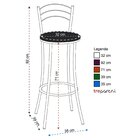 Kit 2 Banquetas Cromadas Bc26-a E502 Cromado/vermelho