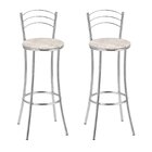 Kit 2 Banquetas Cromadas Bc26-a E503 Cromado/bege