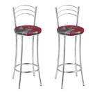 Kit 2 Banquetas Cromadas Bc26-b E509 Cromado/vermelho