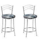 Kit 2 Banquetas Cromadas Bc26-c - E510 Cromado/azul