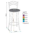 Kit 2 Banquetas Cromadas Bc26b De Metal E Assento Espuma D15
