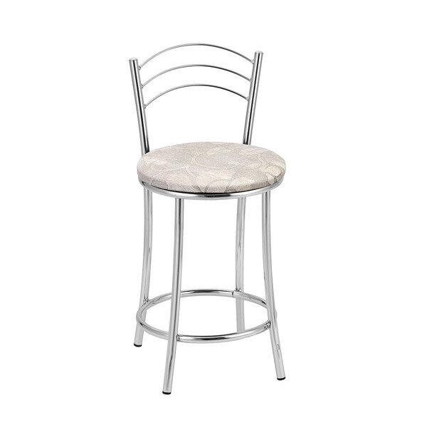 Kit 2 Banquetas Cromadas Bc26c De Metal E Assento Espuma D15