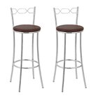 Kit 2 Banquetas Cromadas Bc51-a - A109 Cromada/marrom