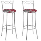 Kit 2 Banquetas Cromadas Bc51-a E509 Cromado/vermelho