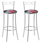 Kit 2 Banquetas Cromadas Bc51-a E522 Cromado/preto/cinza