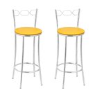 Kit 2 Banquetas Cromadas Bc51-b A105 Cromado/amarelo
