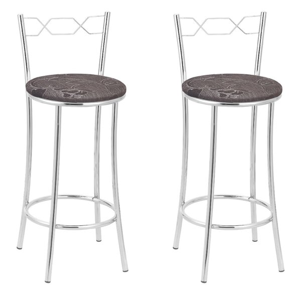 Kit 2 Banquetas Cromadas Bc51-b B206 Cromado/marrom