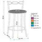 Kit 2 Banquetas Cromadas Bc51-b E503 Cromado/bege