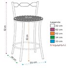 Kit 2 Banquetas Cromadas Bc51-b E516 Cromado/bege