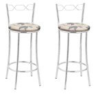 Kit 2 Banquetas Cromadas Bc51-b E516 Cromado/bege