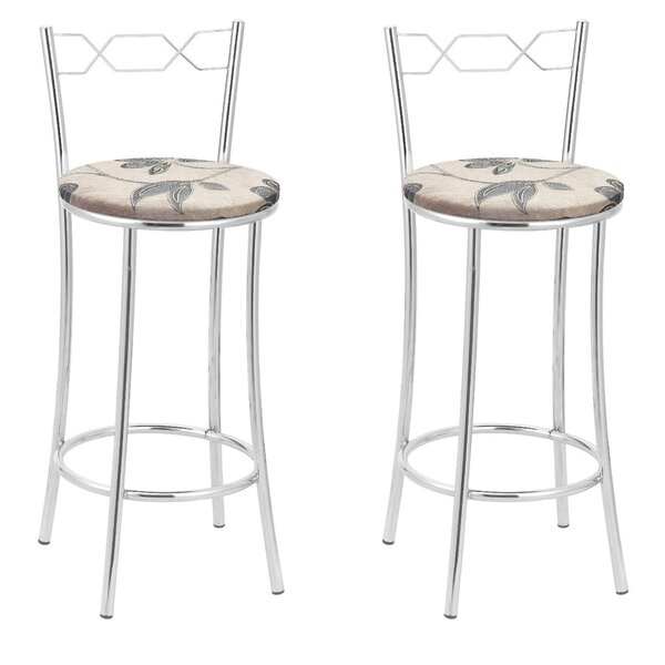 Kit 2 Banquetas Cromadas Bc51-b E516 Cromado/bege