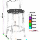 Kit 2 Banquetas Cromadas Bc51-c E516 Bege Tre Paroni