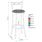 Kit 2 Banquetas Cromadas Bc51a De Metal E Assento Espuma D15