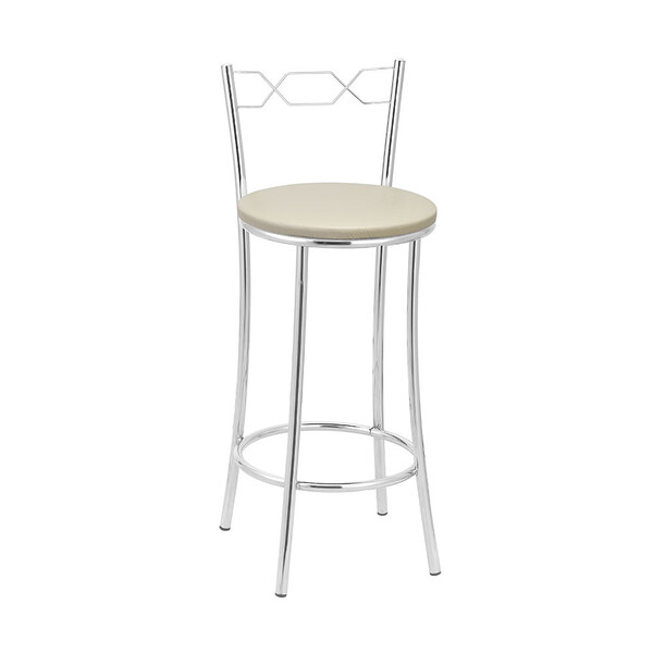 Kit 2 Banquetas Cromadas Bc51b De Metal E Assento Espuma D15