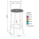 Kit 2 Banquetas Cromadas Bc51b De Metal E Assento Espuma D15