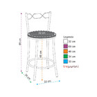 Kit 2 Banquetas Cromadas Bc51c De Metal E Assento Espuma D15