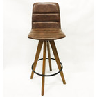 Kit 2 Banquetas Decorativa Helena Gomada Marrom Base Giratóri