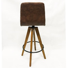 Kit 2 Banquetas Decorativa Helena Gomada Marrom Base Giratóri