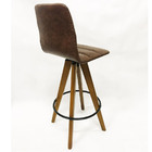 Kit 2 Banquetas Decorativa Helena Gomada Marrom Base Giratóri