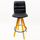 Kit 2 Banquetas Decorativa Helena Gomada Nobuk Preto Base Gir