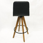 Kit 2 Banquetas Decorativa Helena Gomada Preta Base Giratória