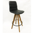 Kit 2 Banquetas Decorativa Helena Gomada Preta Base Giratória