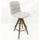 Kit 2 Banquetas Decorativa Helena Gomada Tecido Linho Cinza C