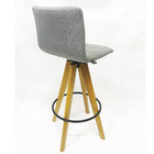 Kit 2 Banquetas Decorativa Jaque Gomos Linho Cinza Base Girat